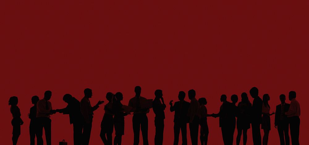 Silhouettes of Business People Working Concept
