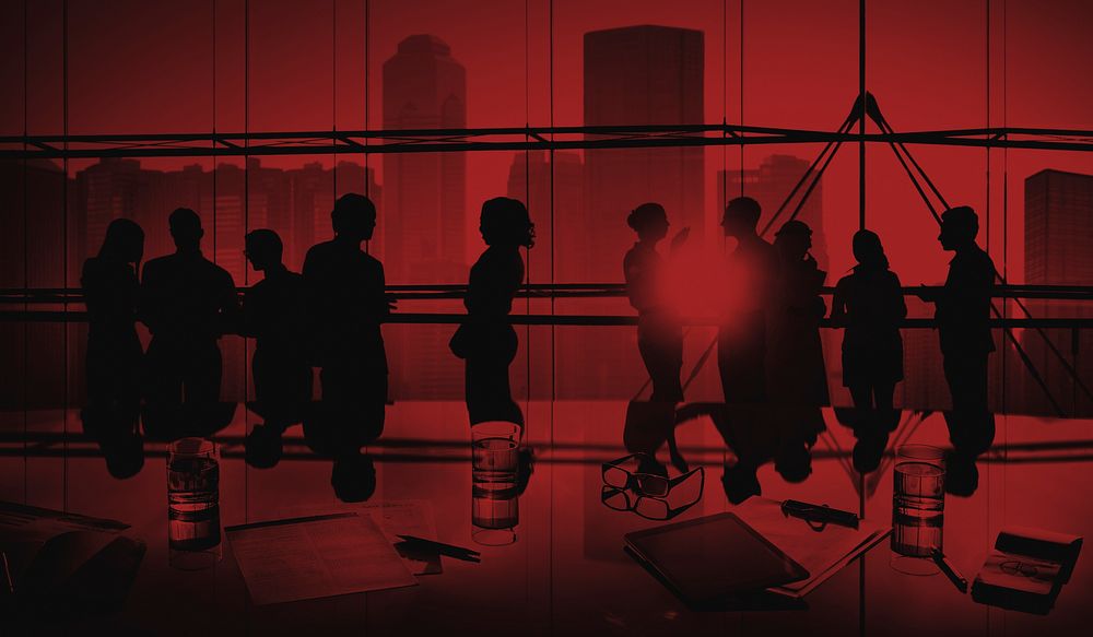 Group People Silhouette Communication Office Concept