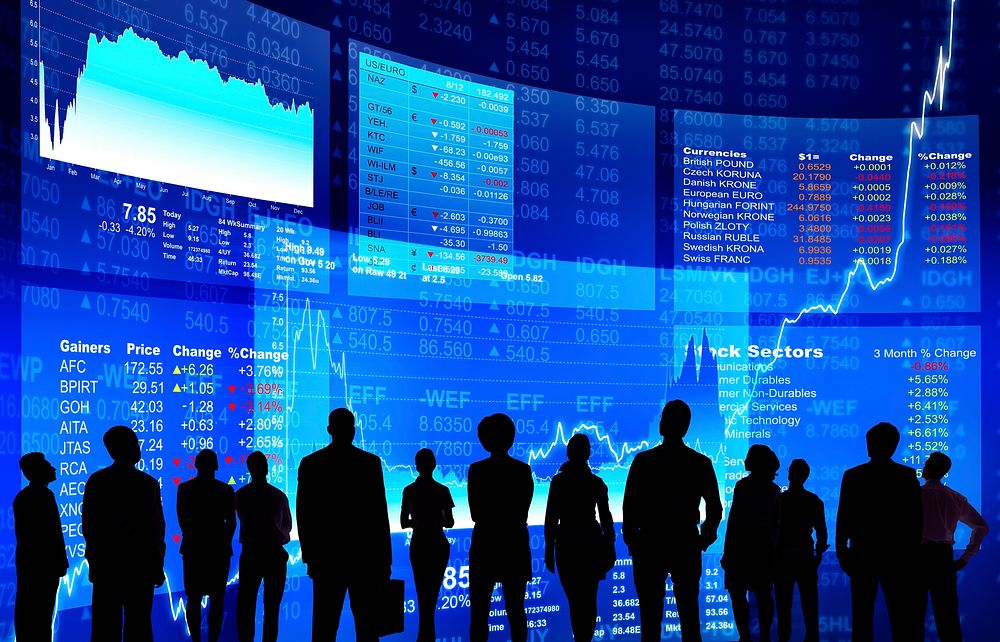 Business People at Stock Market Wall