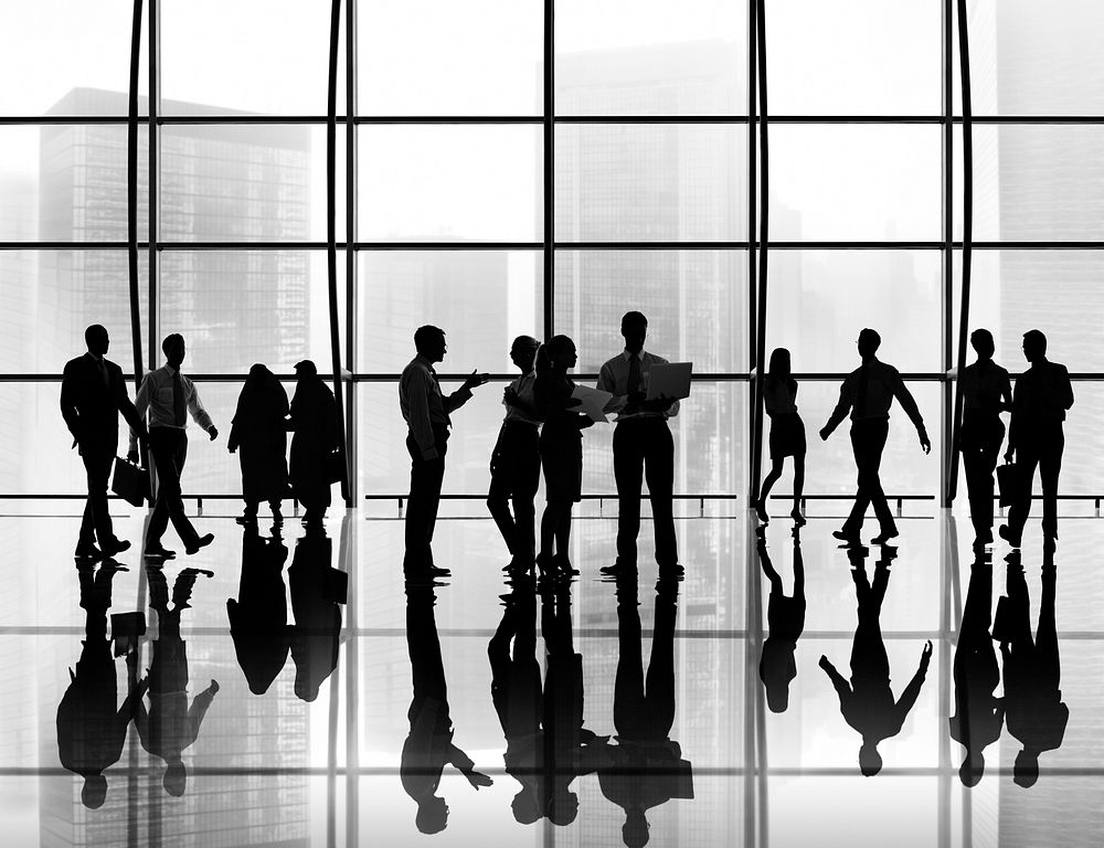Silhouette Business People Corporate Connection Discussion Meeting Concept
