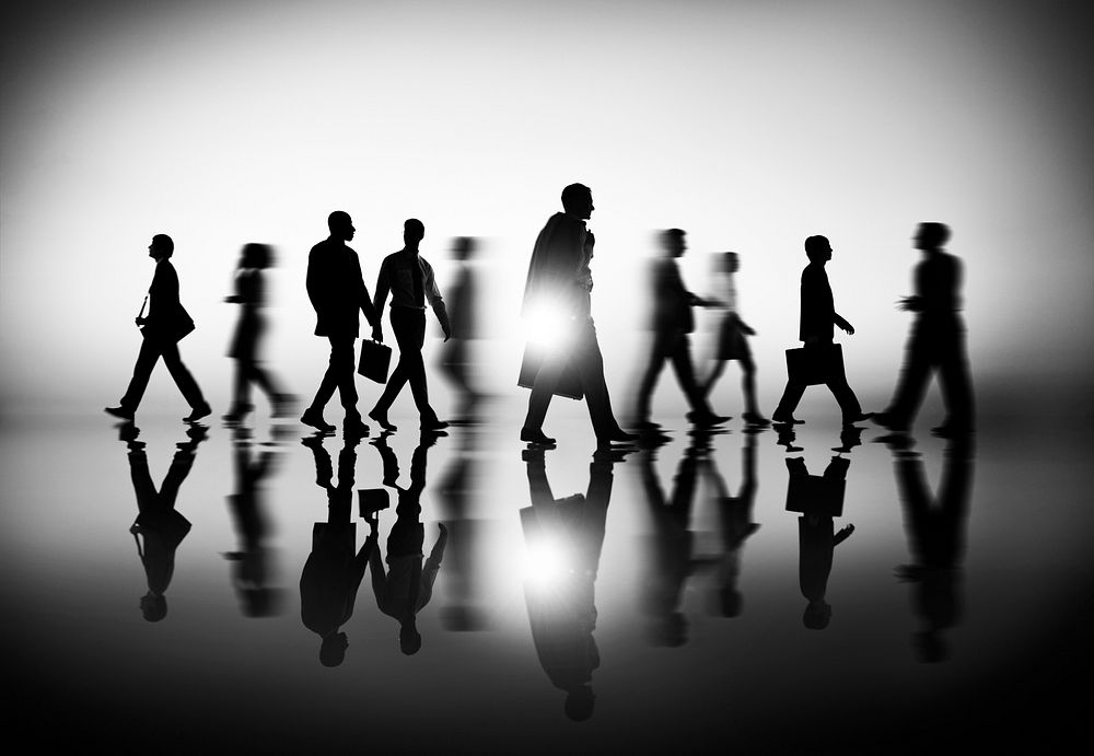 Business People Commuter Walking Rush Hour Concept