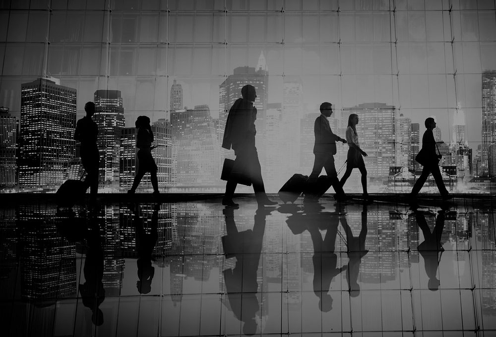 Business People Walking Commuter Rush Hour Concept