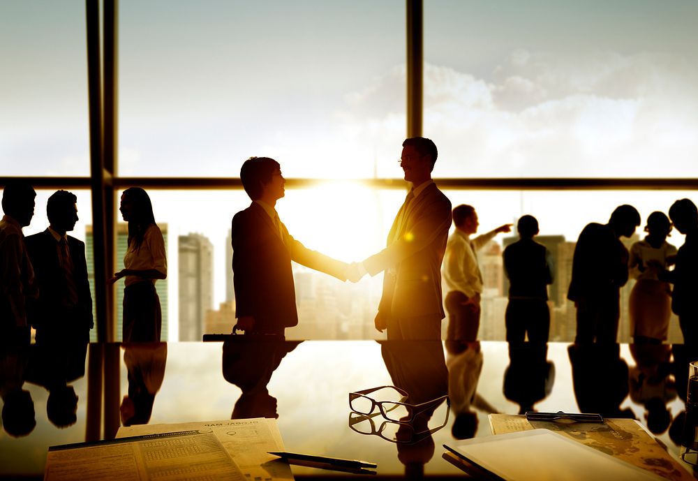 Businessmen Handshake Deal Business Commitment Concept