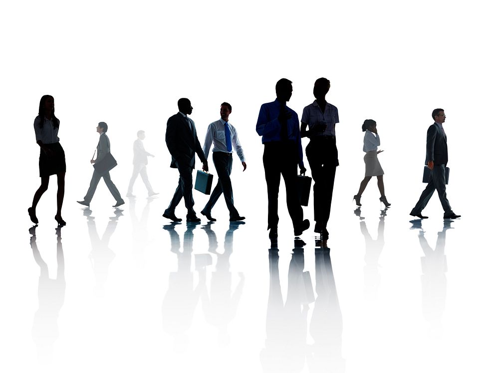 Corporate Business People Walking Rush Hour Concept