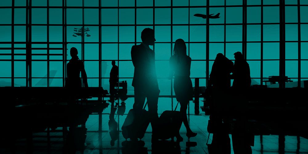 Back Lit Business People Traveling Airport Passenger Concept