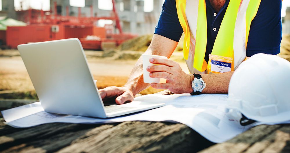 Site engineer on a construction site