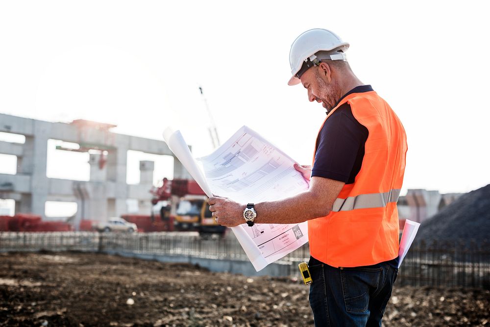 Site engineer on a construction site