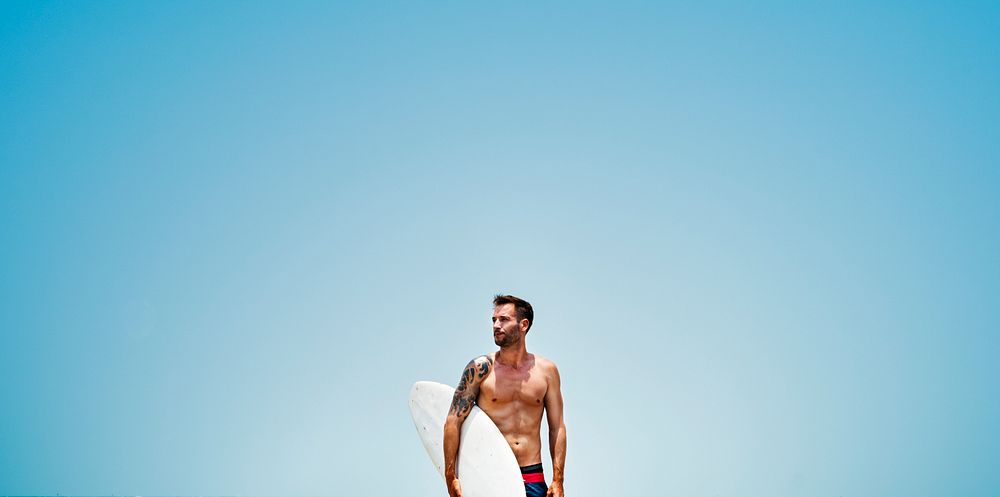 Man Surfing Hobby Beach Concept