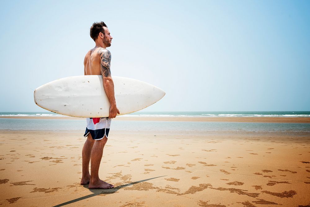 Surfboard Surfer Outdoor Sport Tropical Ocean Concept