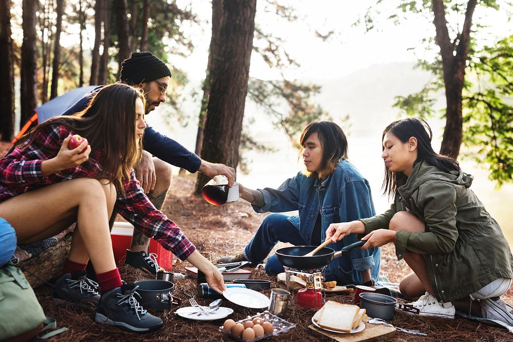 People Friendship Hangout Traveling Destination Camping Concept