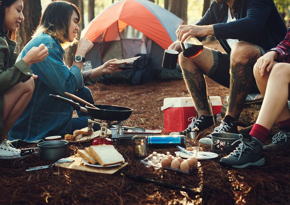 Friends Camping Eating Food Concept | Photo - rawpixel