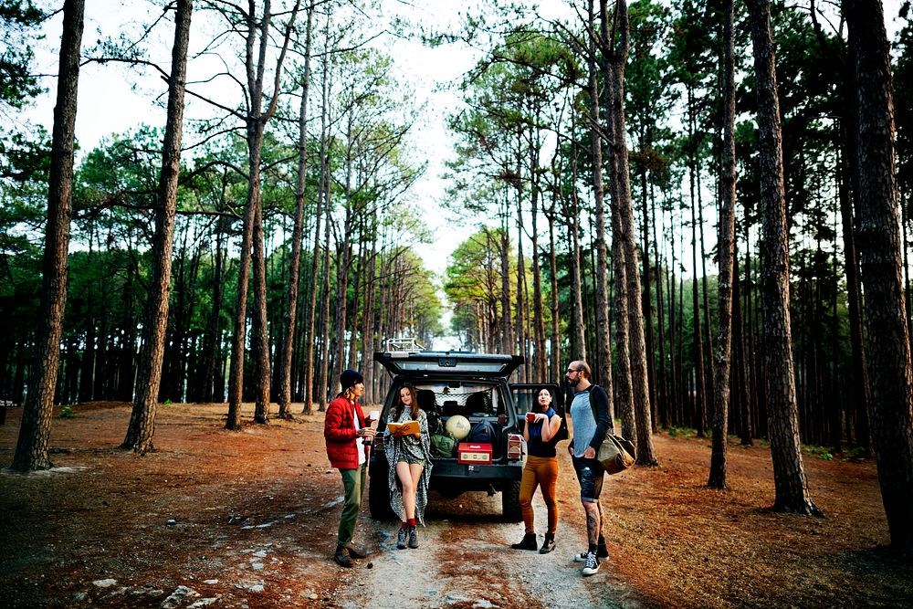 Camping Coffee Break Togetherness Friendship Concept