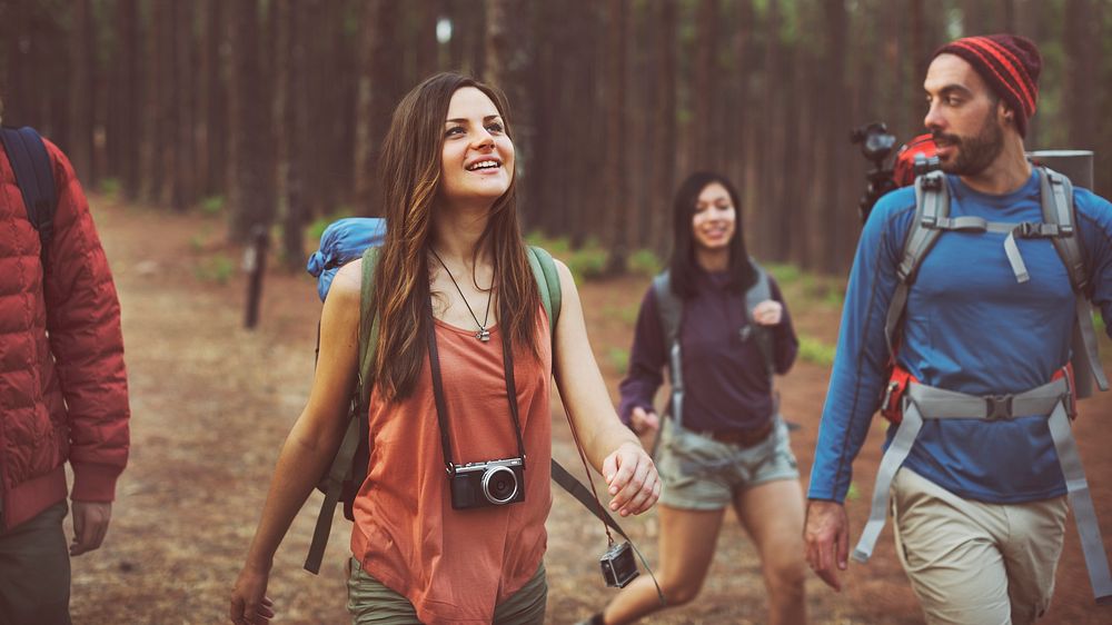 Trek Walking Happiness Friendship Camper Concept