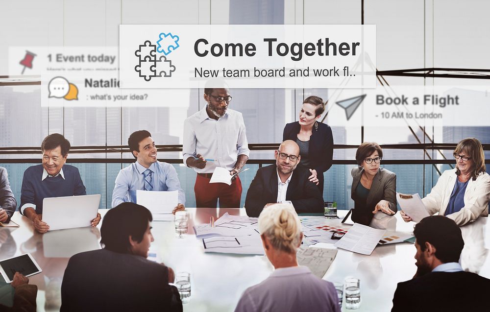 Come Together Team Teamwork Collaboration Concept