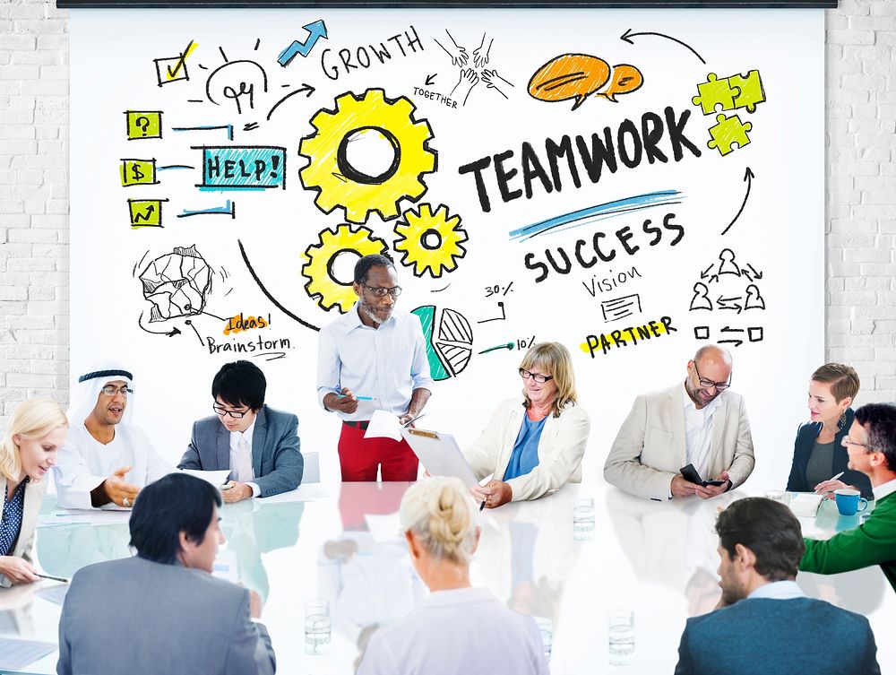 Teamwork Team Together Collaboration Business People Meeting Concept
