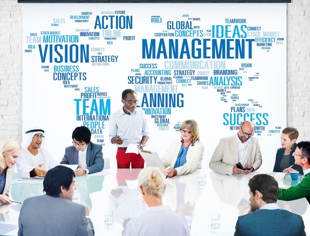 Global Management Training Vision World Map Concept
