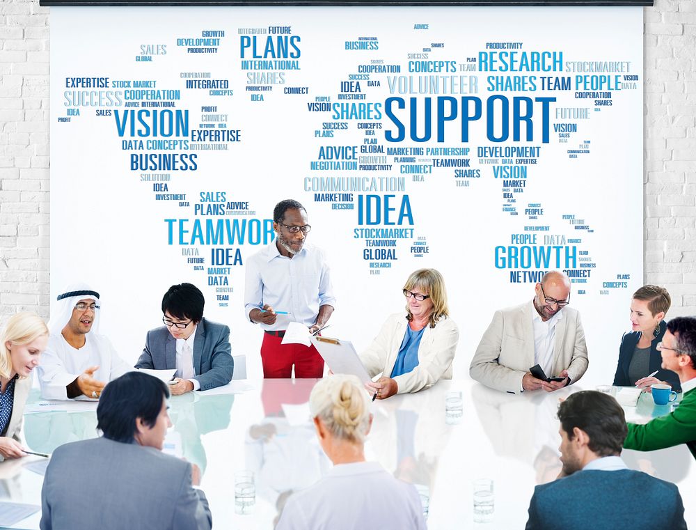 Global Business People Meeting Support Teamwork Concept
