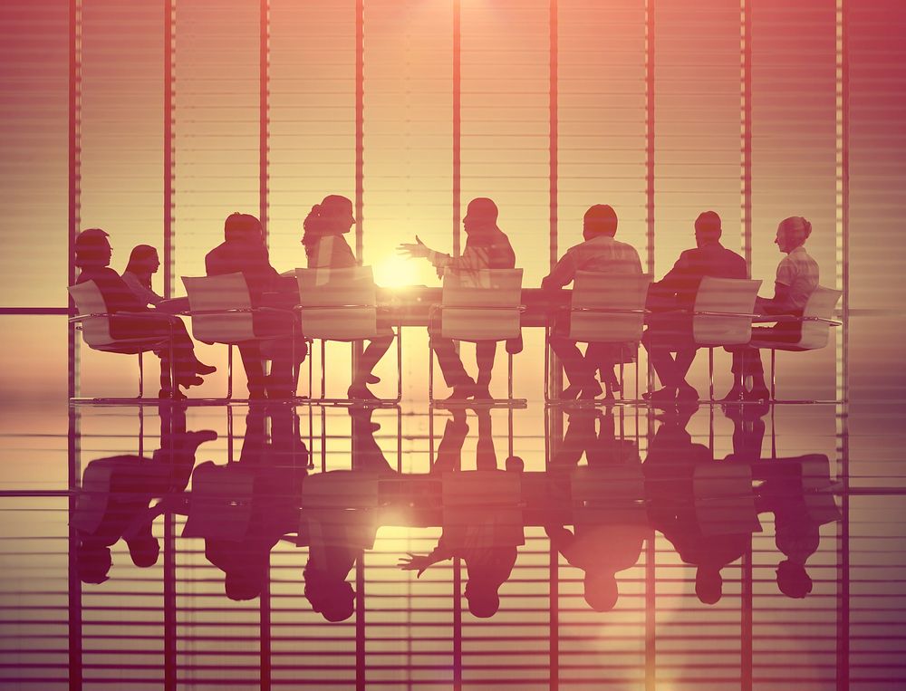 Business People Meeting Discussion Back Lit Concept