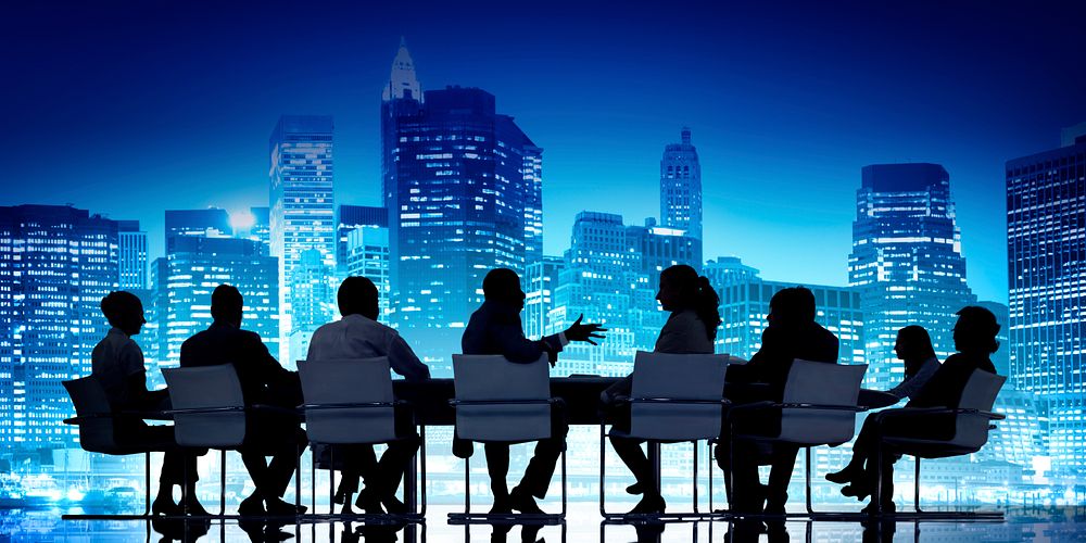 Business People Meeting Corporate Cityscape Skyline Concept