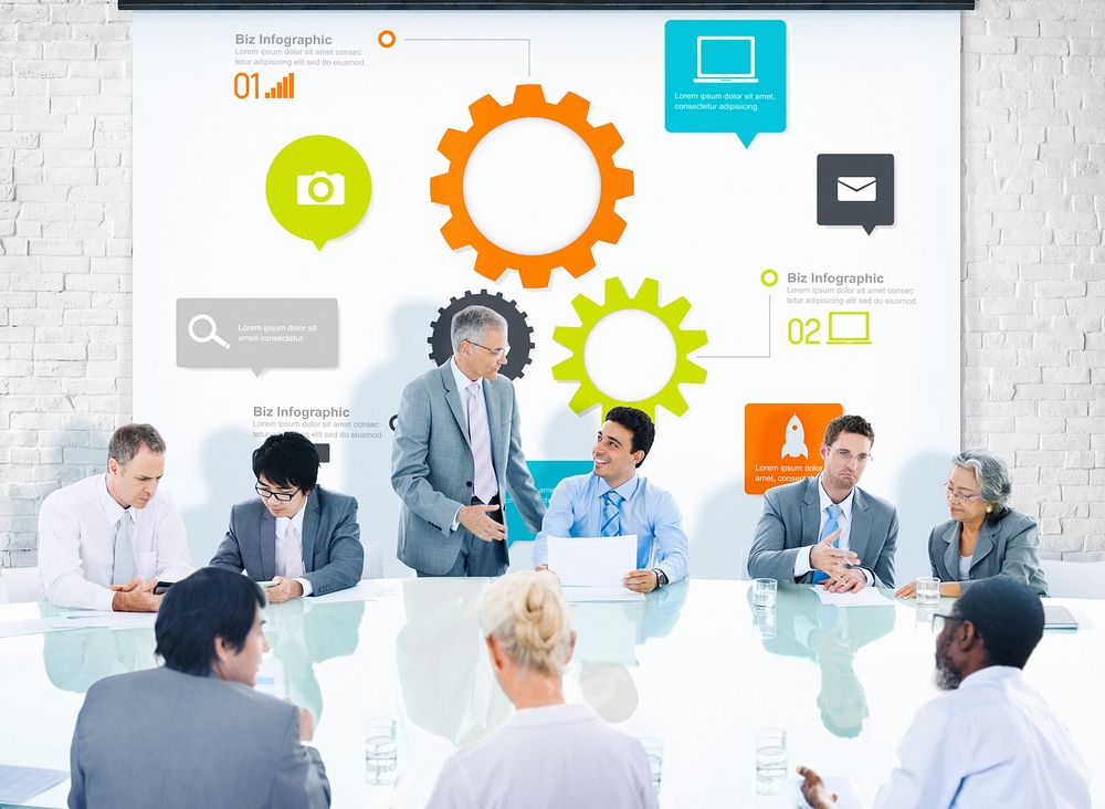Business People Corporate Meeting Presentation Teamwork Team Concept
