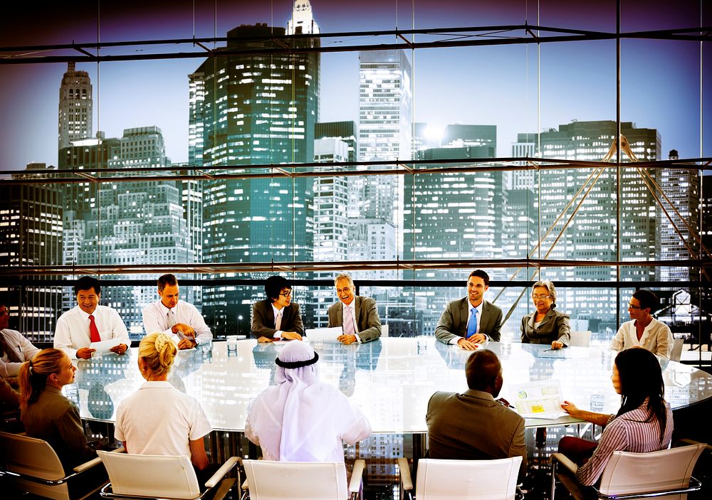 Business People Meeting Discussion Cityscape Concept