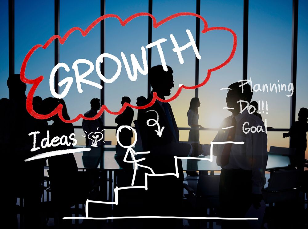 Growth Strategy Management Mission Success Concept