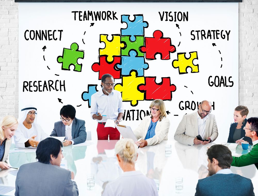 Teamwork Team Connection Strategy Partnership Support Puzzle Concept