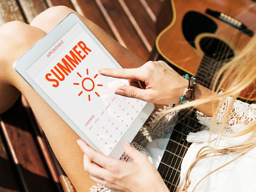 Summer Holiday Calendar Sun Graphic Concept