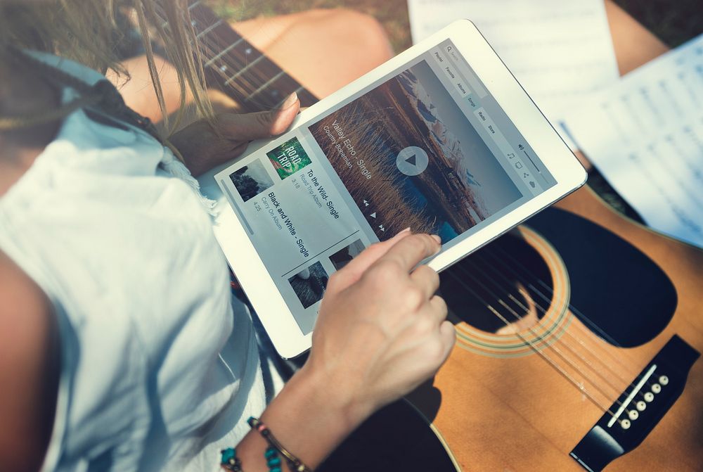 Music Steaming Multimedia Listening Digital Tablet Technology Concept