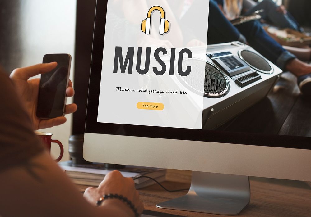 Headphones music media icon online