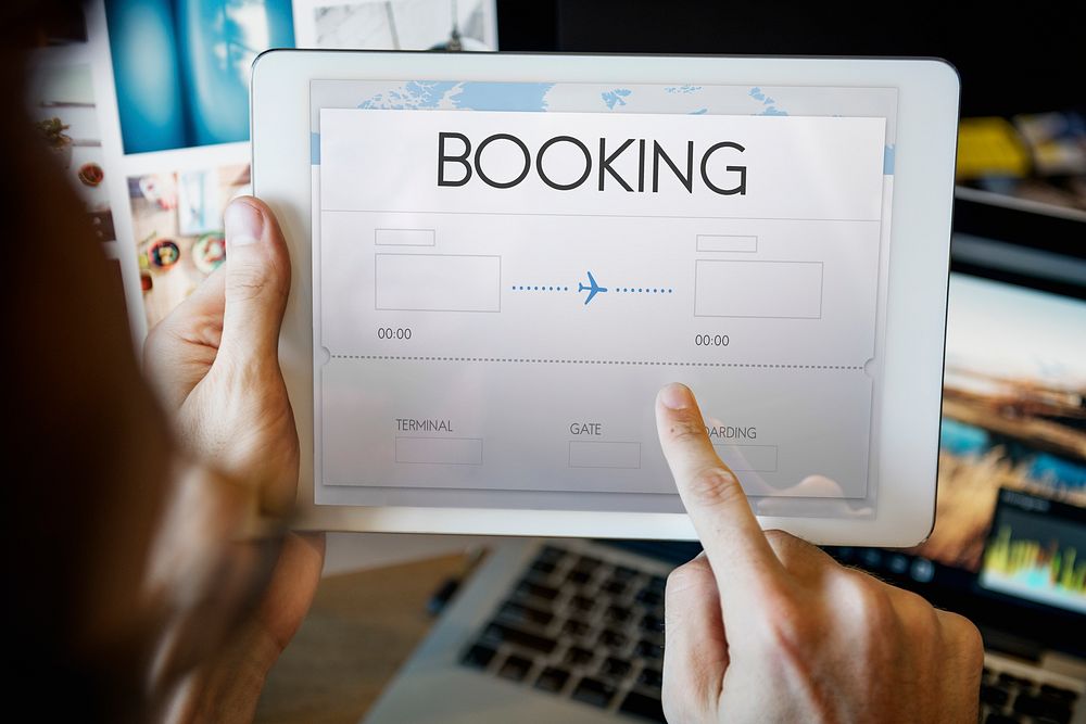 Booking Ticket Air Online Travel Trip Vacation Concept