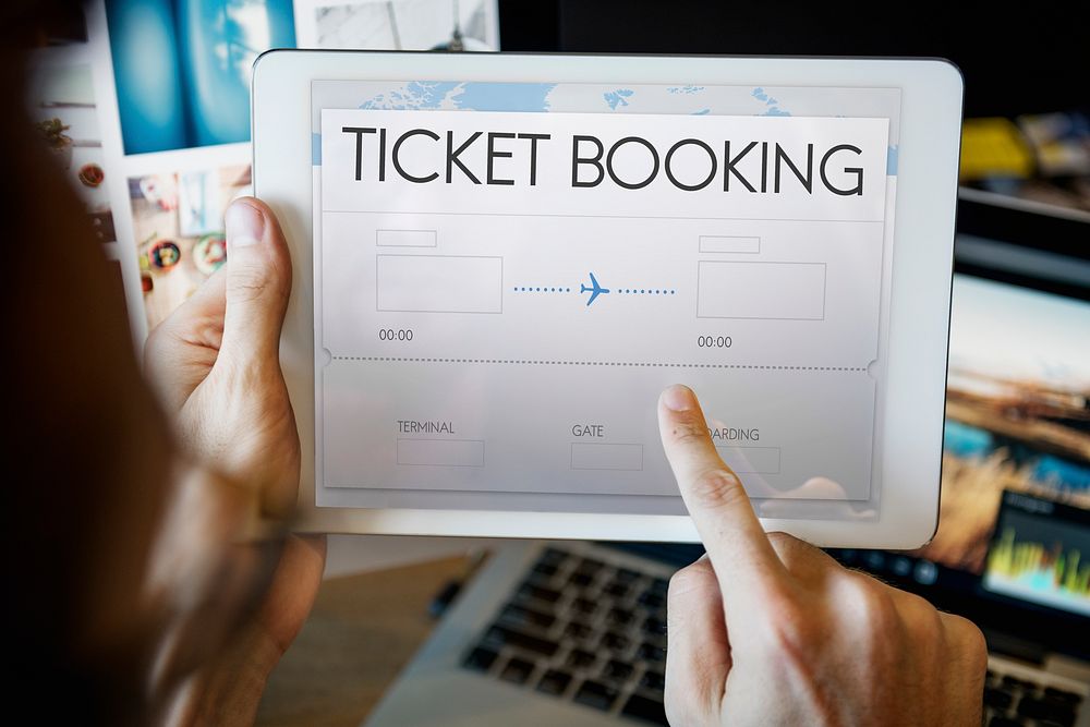 Booking Ticket Air Online Travel Trip Vacation Concept