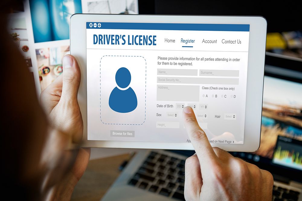 International Driver's License Card Identification Data Information Concept