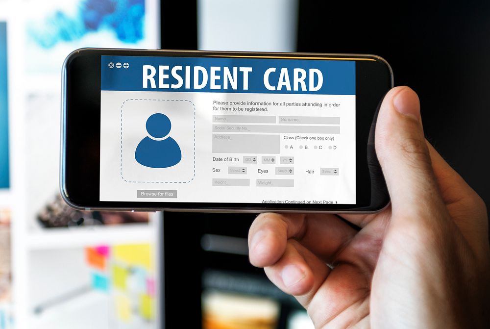 Resident Card Identification Data Information Immigration Concept