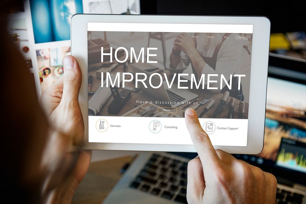 Home Improvement Website Register Button Concept