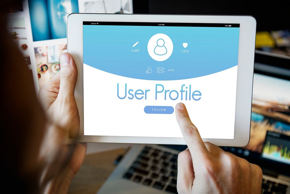 User Profile Account Follow Concept