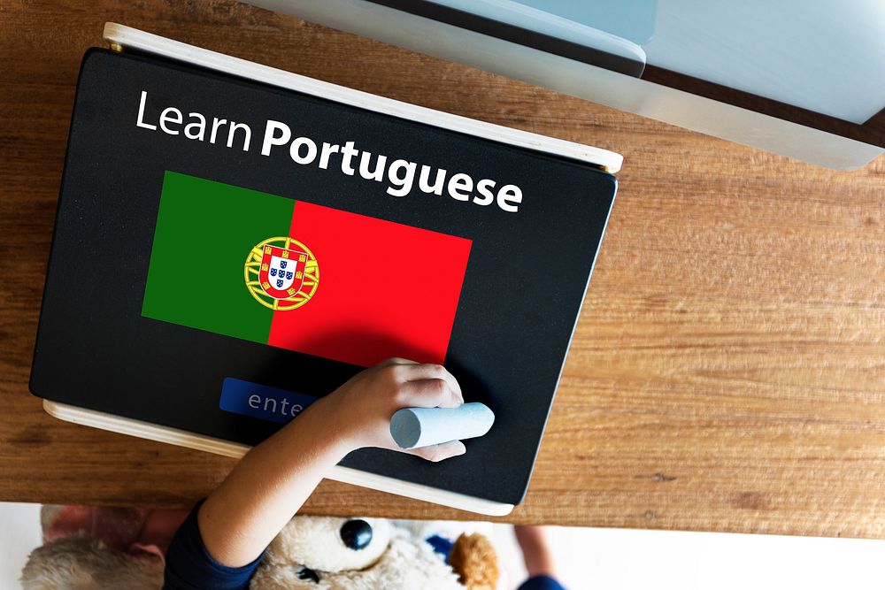 Learn Portuguese Language Online Education Concept
