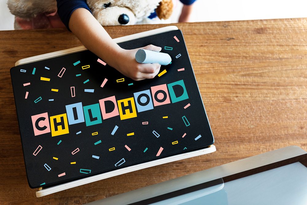Childhood Children Confetti Cubes Graphic Concept