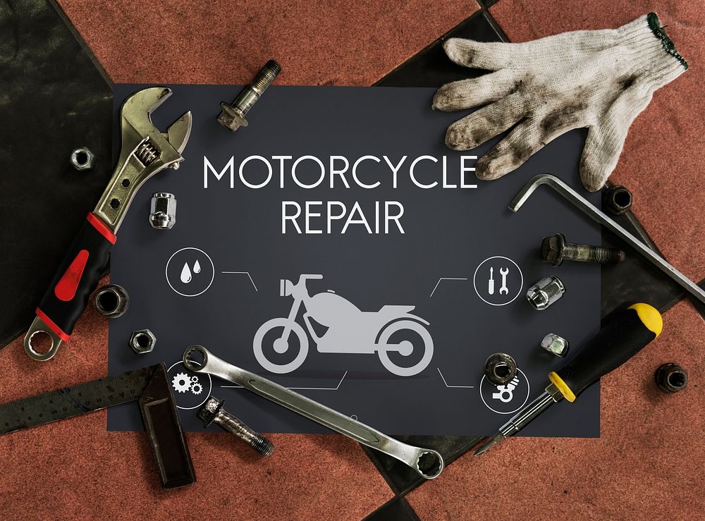 Motor Service Maintenance Motorbike Concept