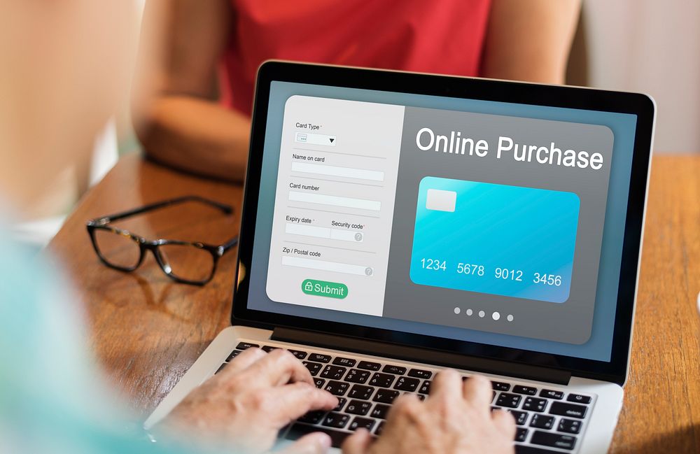 People purchsing goods e-commerce online shopping