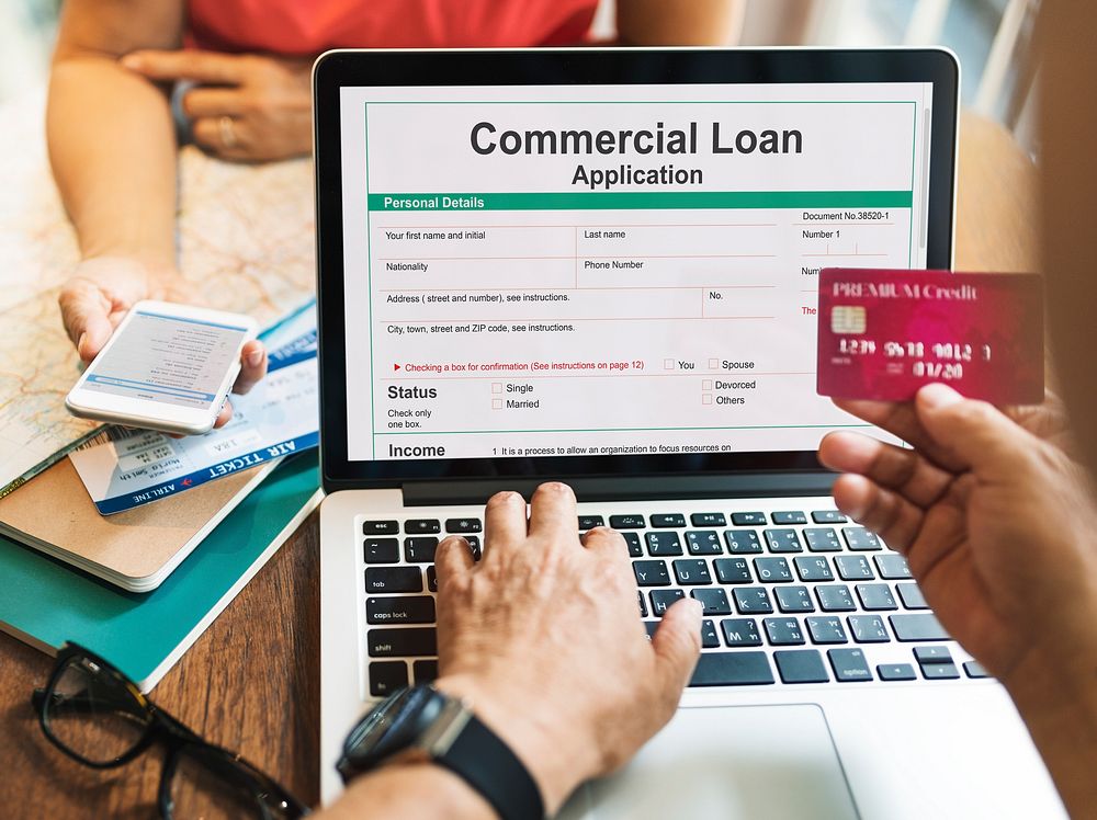 Commercial Loan Application Banking Shopping Concept