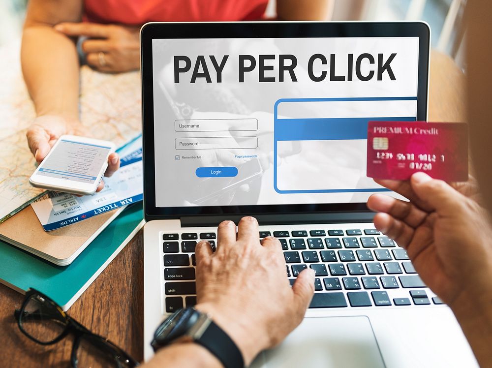 Pay Per Click Login Website Payment Graphic Concept