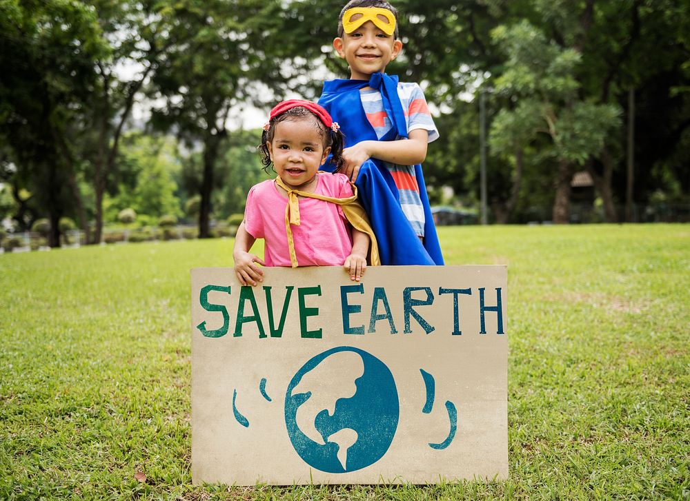 Save Earth Global Environment Boy girl Concept