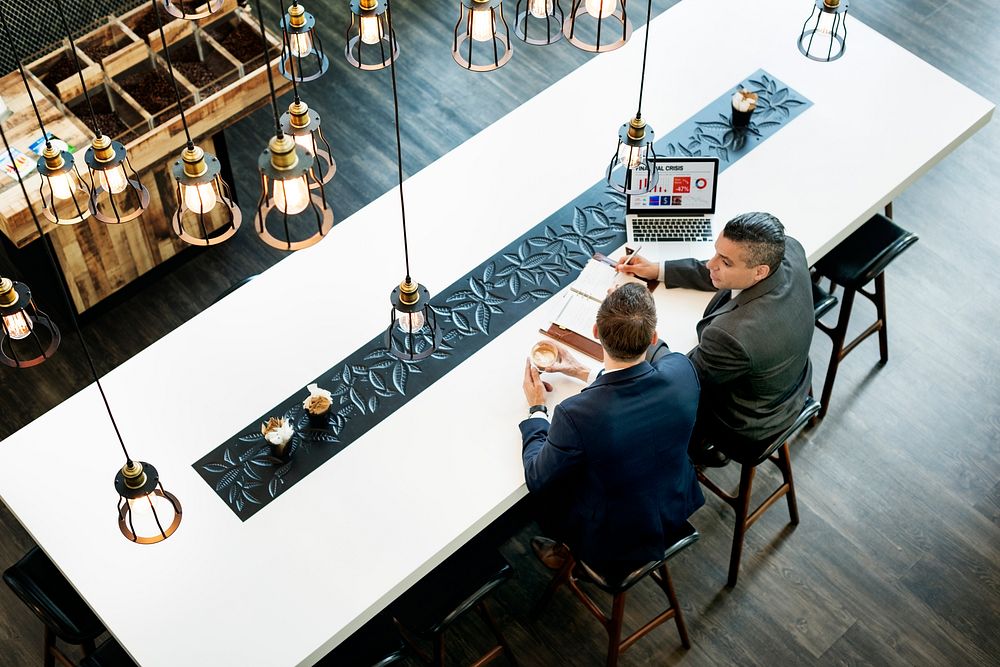 Businessmen Colleagues Discussion Cafe Concept