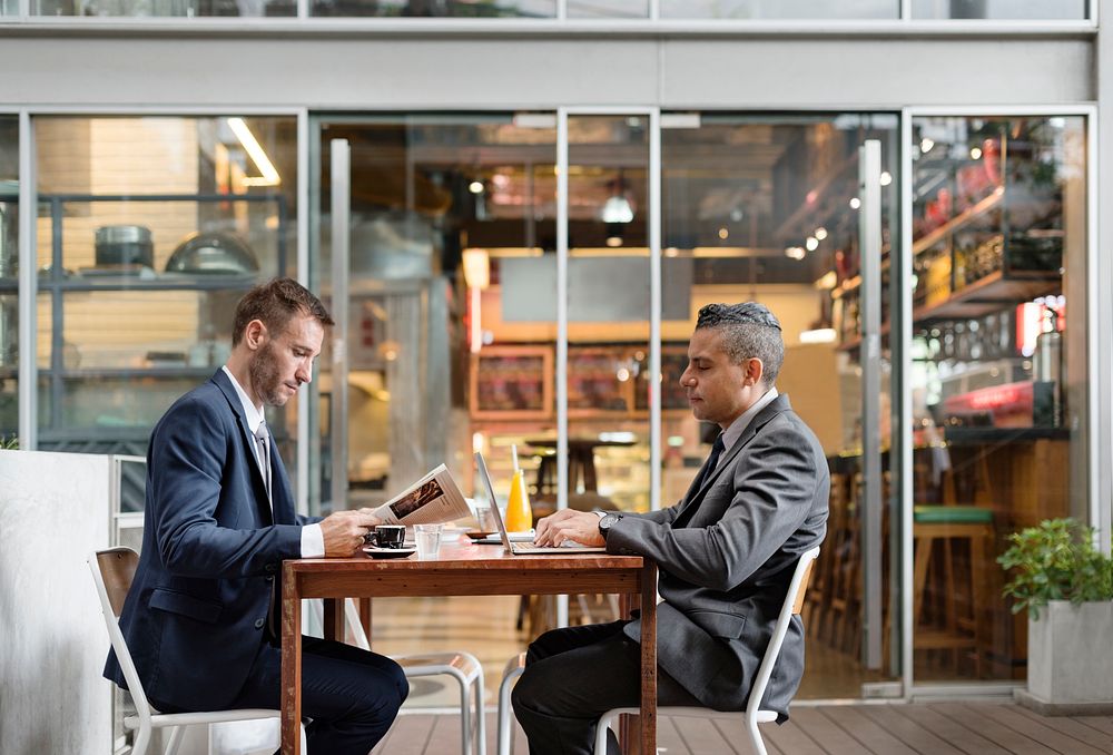 Two Businessmen Cafe Break Concept