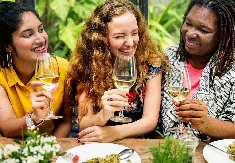 Women having wine together