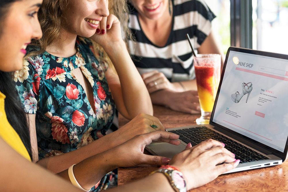 Young Women Shopping Online Concept