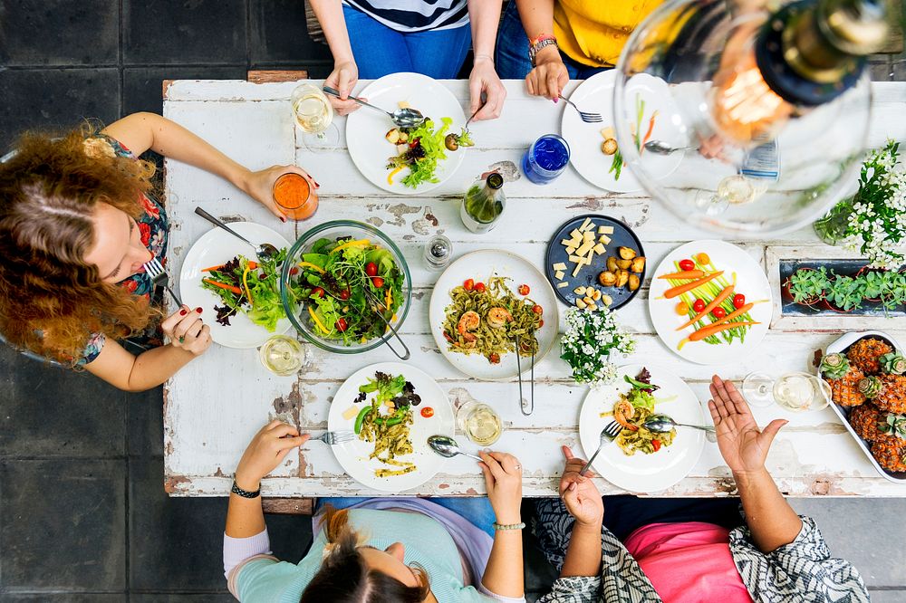 Women Communication Dinner Together Concept