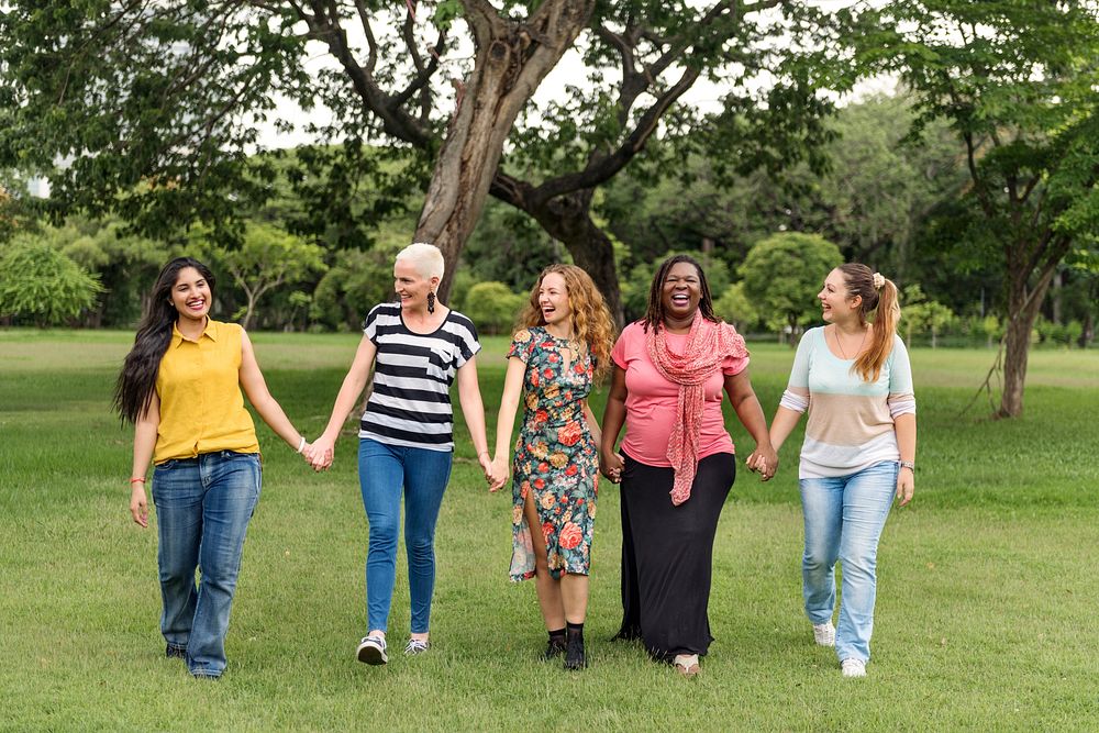 Group of Women Socialize Teamwork Happiness Concept