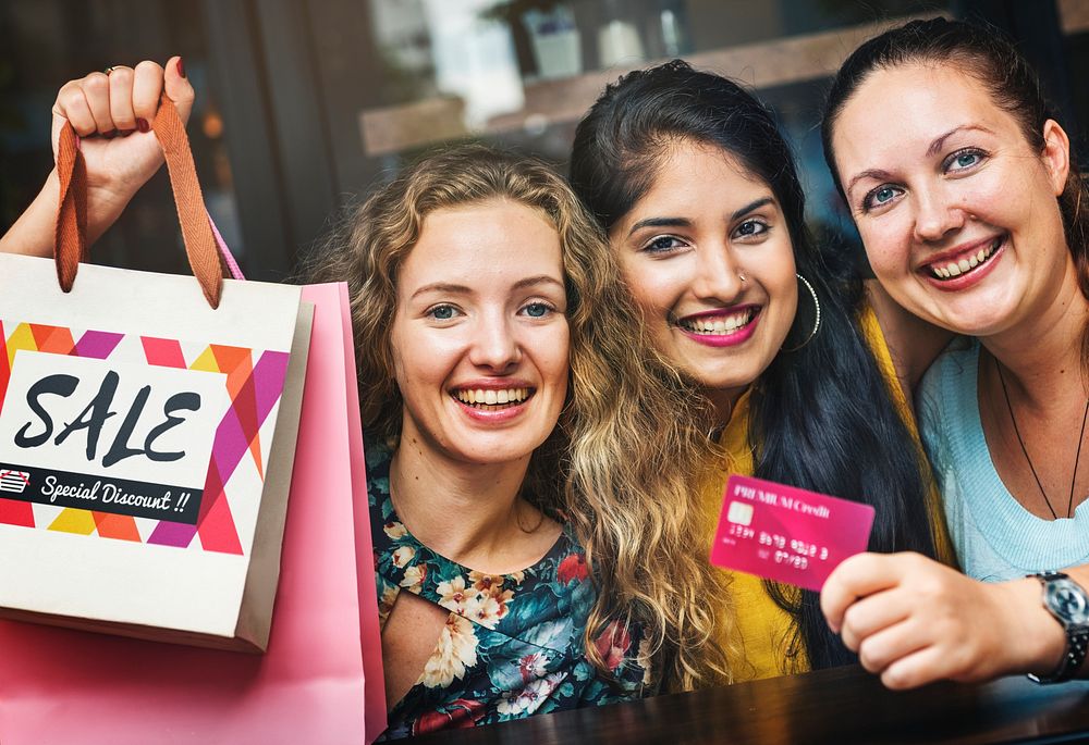 Women shopping with a credit card